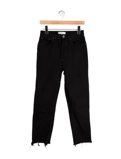 Pre-owned Re/done High-rise Straight Leg Jeans In Black