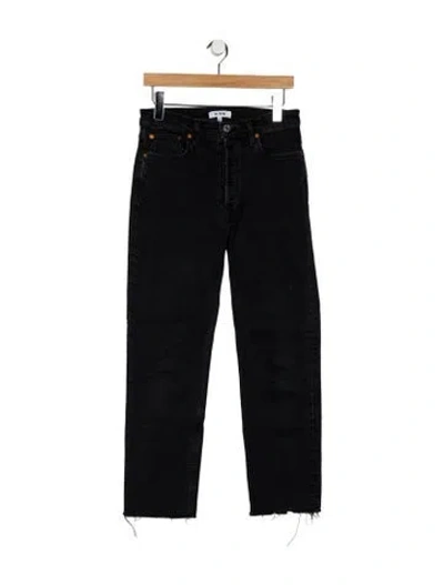 Pre-owned Re/done High-rise Straight Leg Jeans In Black