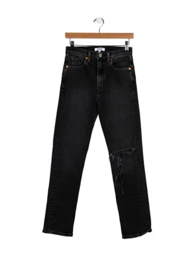 Pre-owned Re/done High-rise Straight Leg Jeans In Black