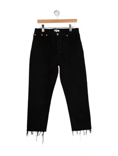 Pre-owned Re/done High-rise Straight Leg Jeans In Black
