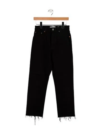 Pre-owned Re/done High-rise Straight Leg Jeans In Black