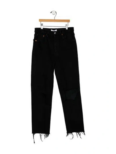 Pre-owned Re/done High-rise Straight Leg Jeans In Black