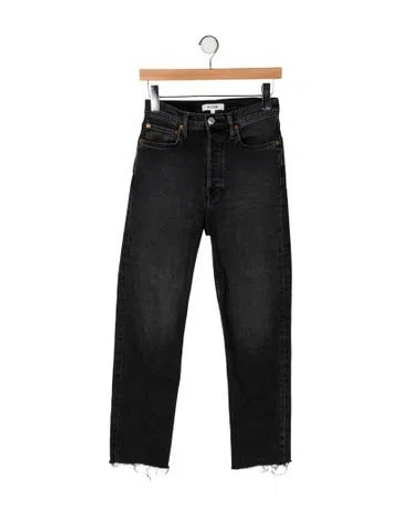 Pre-owned Re/done High-rise Straight Leg Jeans In Black