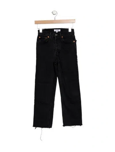 Pre-owned Re/done High-rise Straight Leg Jeans In Black