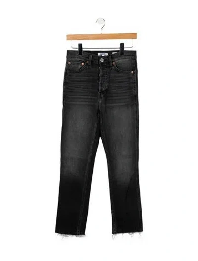 Pre-owned Re/done High-rise Straight Leg Jeans In Black