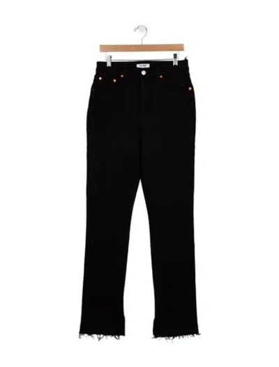 Pre-owned Re/done High-rise Straight Leg Jeans In Black
