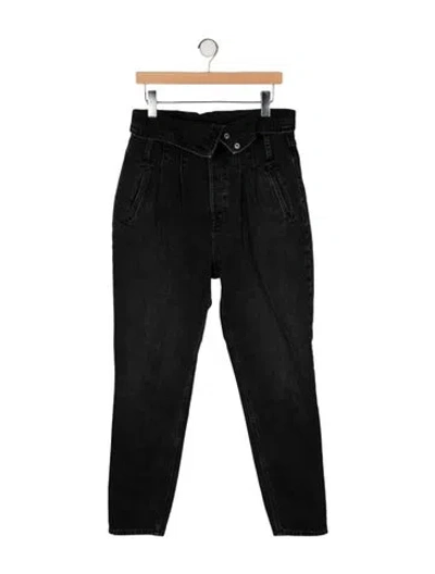 Pre-owned Re/done High-rise Straight Leg Jeans In Black