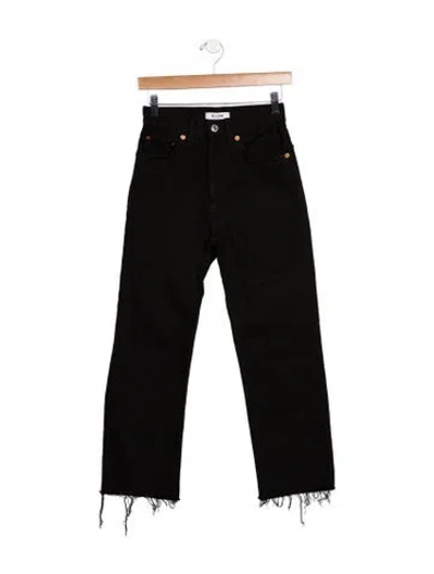 Pre-owned Re/done High-rise Straight Leg Jeans In Black
