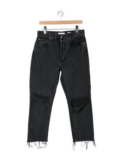 Pre-owned Re/done High-rise Straight Leg Jeans In Black