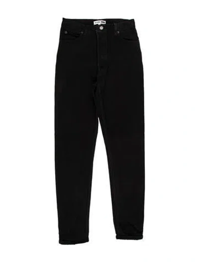 Pre-owned Re/done High-rise Straight Leg Jeans In Black