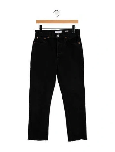 Pre-owned Re/done High-rise Straight Leg Jeans In Black