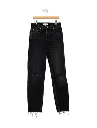 Pre-owned Re/done High-rise Straight Leg Jeans In Black