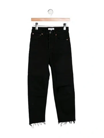 Pre-owned Re/done High-rise Straight Leg Jeans In Black