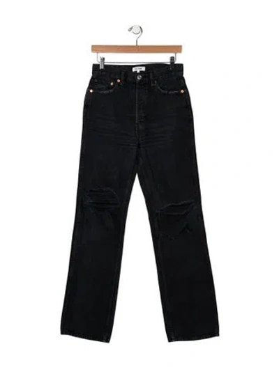 Pre-owned Re/done High-rise Straight Leg Jeans In Black