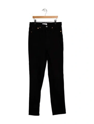 Pre-owned Re/done High-rise Straight Leg Jeans In Black