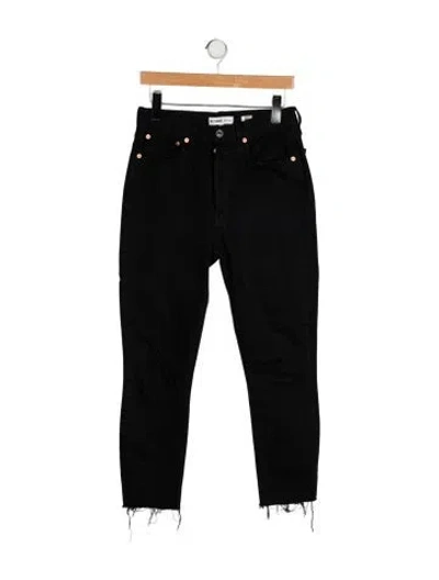 Pre-owned Re/done High-rise Straight Leg Jeans In Black