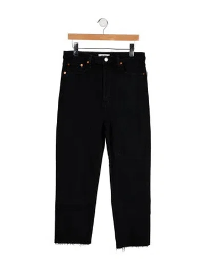 Pre-owned Re/done High-rise Straight Leg Jeans In Black
