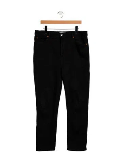 Pre-owned Re/done High-rise Straight Leg Jeans In Black