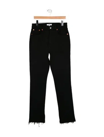 Pre-owned Re/done High-rise Straight Leg Jeans In Black