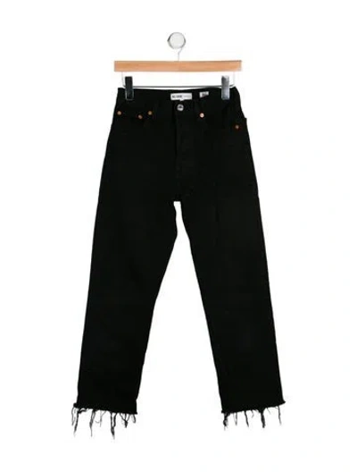 Pre-owned Re/done High-rise Straight Leg Jeans In Black