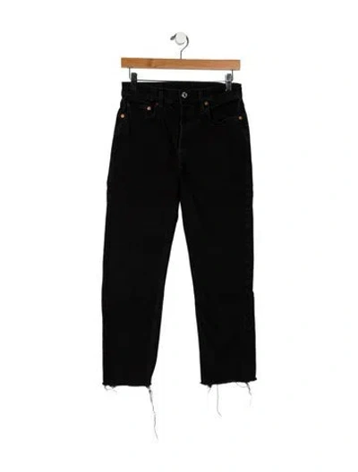 Pre-owned Re/done High-rise Straight Leg Jeans In Black