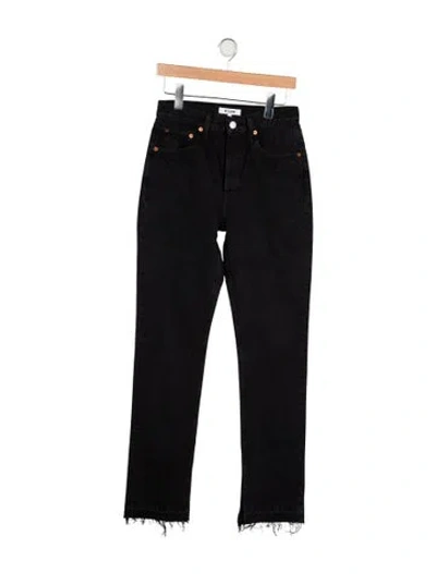 Pre-owned Re/done High-rise Straight Leg Jeans In Black