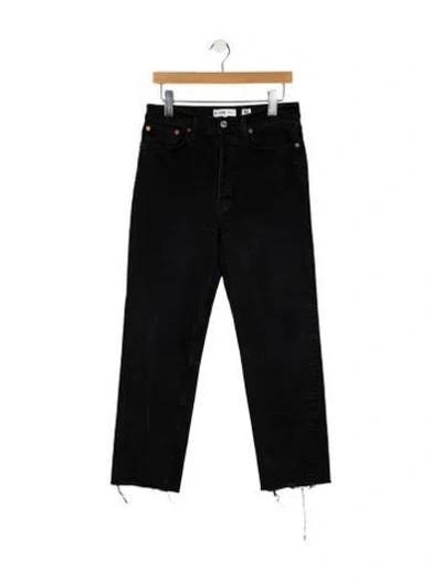 Pre-owned Re/done High-rise Straight Leg Jeans In Black