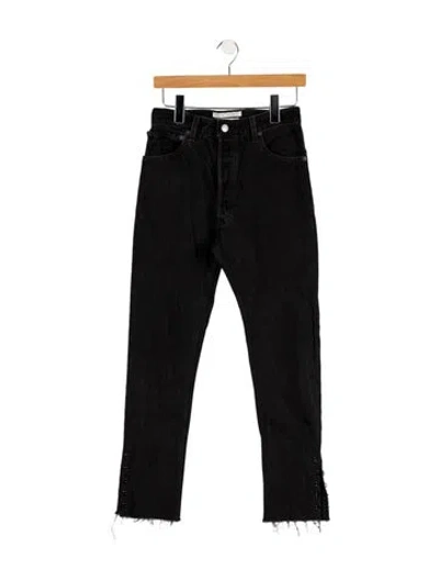 Pre-owned Re/done High-rise Straight Leg Jeans In Black