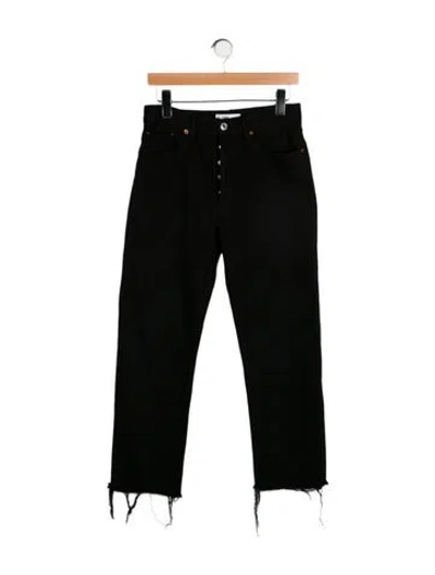 Pre-owned Re/done High-rise Straight Leg Jeans In Black