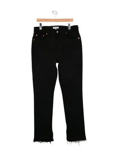 Pre-owned Re/done High-rise Straight Leg Jeans In Black