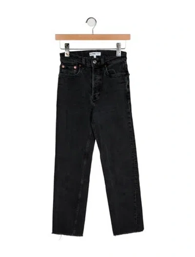 Pre-owned Re/done High-rise Straight Leg Jeans In Black