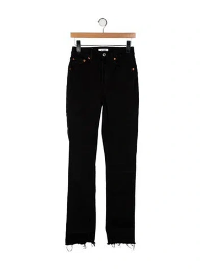 Pre-owned Re/done High-rise Straight Leg Jeans In Black