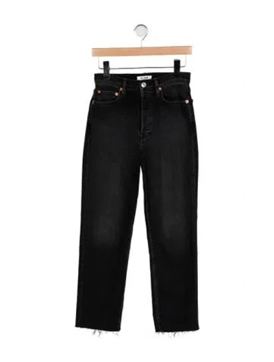 Pre-owned Re/done High-rise Straight Leg Jeans In Black