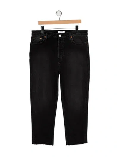 Pre-owned Re/done High-rise Straight Leg Jeans In Black