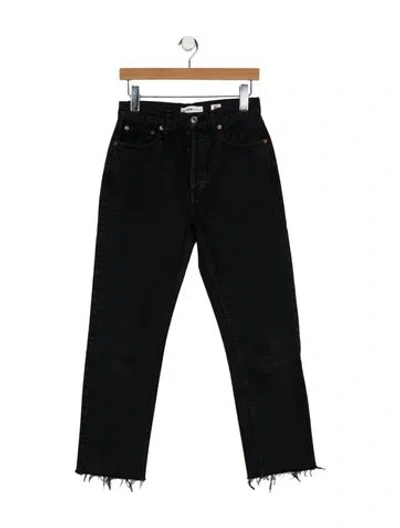 Pre-owned Re/done High-rise Straight Leg Jeans In Black