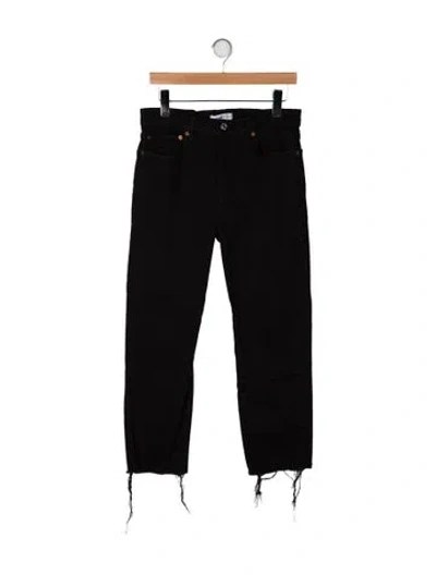 Pre-owned Re/done High-rise Straight Leg Jeans In Black