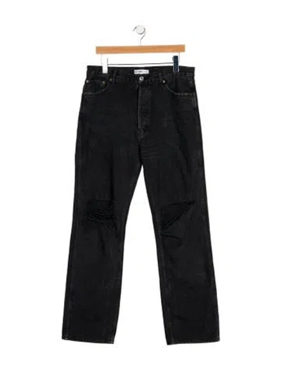 Pre-owned Re/done High-rise Straight Leg Jeans In Black