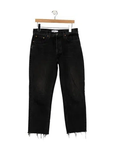 Pre-owned Re/done High-rise Straight Leg Jeans In Black