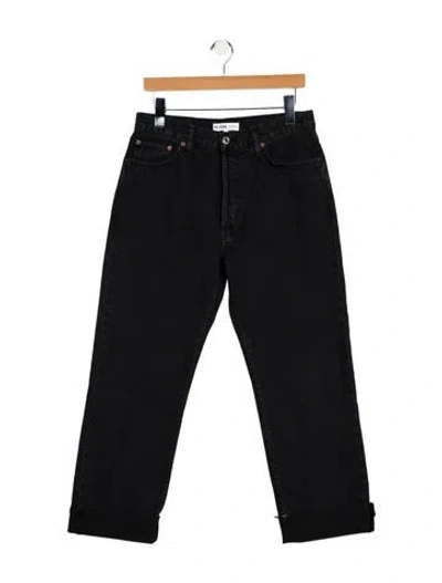 Pre-owned Re/done High-rise Straight Leg Jeans In Black