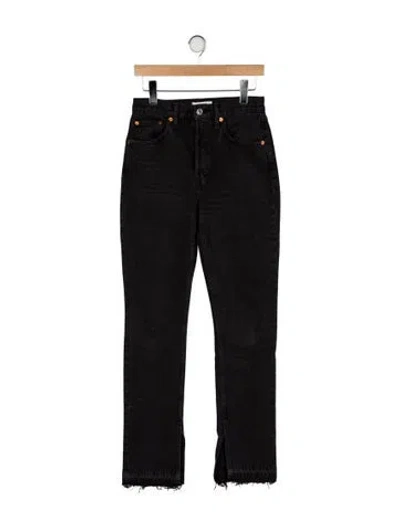 Pre-owned Re/done High-rise Straight Leg Jeans In Black