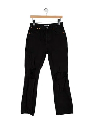 Pre-owned Re/done High-rise Straight Leg Jeans In Black