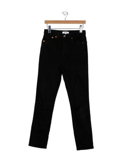 Pre-owned Re/done High-rise Straight Leg Jeans In Black