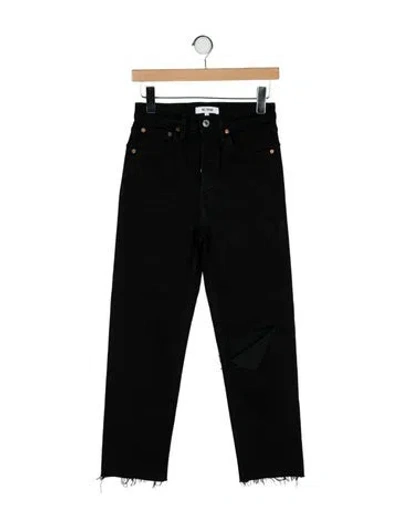 Pre-owned Re/done High-rise Straight Leg Jeans In Black