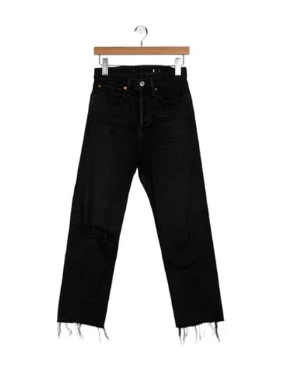 Pre-owned Re/done High-rise Straight Leg Jeans In Black