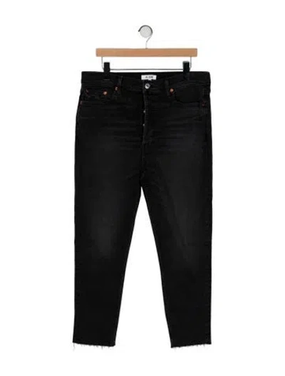 Pre-owned Re/done High-rise Straight Leg Jeans In Black