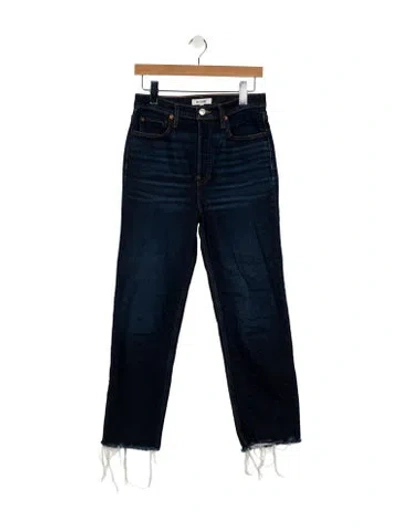 Pre-owned Re/done High-rise Straight Leg Jeans In Black