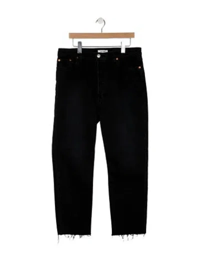 Pre-owned Re/done High-rise Straight Leg Jeans In Black
