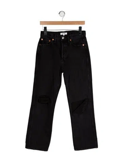 Pre-owned Re/done High-rise Straight Leg Jeans In Black