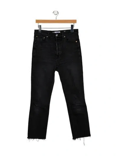 Pre-owned Re/done High-rise Straight Leg Jeans In Black