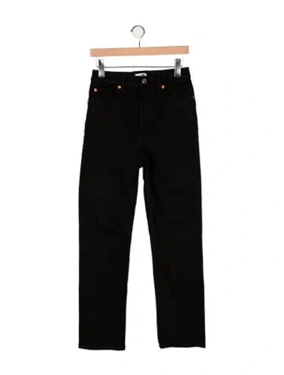 Pre-owned Re/done High-rise Straight Leg Jeans In Black